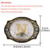 HUABOLA CALYN Western Belt Buckle Initial Letters ABCDMRJ to Z Cowboy Rodeo Small Gold Belt Buckles for Men Women (N) view 3