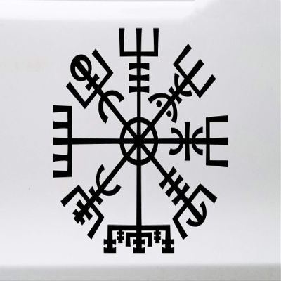 Minglewood Trading Sky Blue - Viking Compass Vinyl Decal V1 - Norse Vegvisir Magic Rune Pagan - Die Cut Sticker - 5w x 5h inches