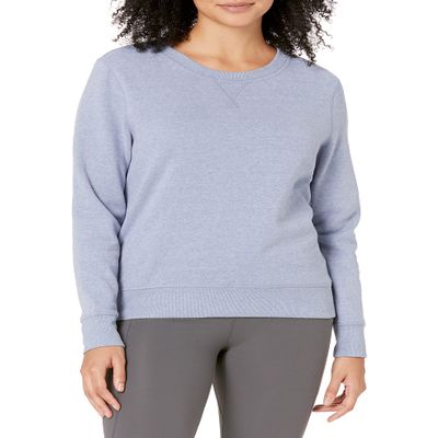 Amazon Essentials Women's Fleece Crewneck Pullover Sweatshirt (Available in Plus Size), Indigo Blue Heather, XX-Large