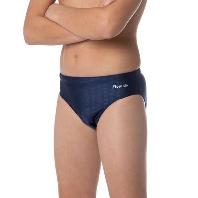 Flow Swim Briefs Boys Brief Style Swimsuit Sizes 21 to 32 in Black, Navy, and Blue (Navy, 25 (24" - 25" Waist))