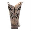 Karman Inc, Roper Women's Size 10 Wide Calf Fit Velvet Inlay Square Toe Distressed Tan Leather Cowboy Boots view 2