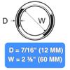 Stainless Steel Round Ring 316 Marine Grade by MarineNow (7/16" x 2 3/8" (12mm x 60mm), 50-Pack) view 3