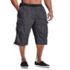 MAGCOMSEN Mens Cargo Shorts Long Capri Elastic Below The Knee 3/4 Cotton Casual Summer Shorts with Pockets Purplish Grey 34 view 1