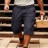 MAGCOMSEN Mens Cargo Shorts Long Capri Elastic Below The Knee 3/4 Cotton Casual Summer Shorts with Pockets Purplish Grey 34 view 2