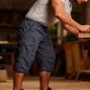 MAGCOMSEN Mens Cargo Shorts Long Capri Elastic Below The Knee 3/4 Cotton Casual Summer Shorts with Pockets Purplish Grey 34 view 3