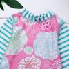 FEESHOW Kids Little Girls Long Sleeve Rashguard Swimsuit Shirt Top with Bikini Bottom 2 Piece Bathing Suit Set Pink 3T view 4