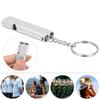 Bnineteenteam 5Pcs Whistles,Aluminum Alloy Dual Tubes Whistles with Keychain for Emergency (Silver) Mountaineering Protective Equipment Supplies view 2