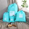 8PCS Waterproof Dry Drawstring Bags Storage Packing Bag for Sports Outdoor Traveling (Light Blue+Brown) view 3
