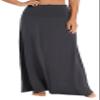 EXCHIC Women's Boho Flod Over Long Maxi Skirt Elastic High Waisted Long Skirts for Women (Dark Shadow, X-Large) view 1