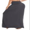 EXCHIC Women's Boho Flod Over Long Maxi Skirt Elastic High Waisted Long Skirts for Women (Dark Shadow, X-Large) view 4