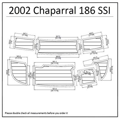 2002 Chaparral 186 SSI Swim Platform Pad 1/4" 6mm Boat EVA Teak Decking (Light Brown with Black Lines)