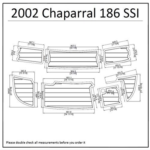 2002 Chaparral 186 SSI Swim Platform Pad 1/4" 6mm Boat EVA Teak Decking (Light Brown with Black Lines)