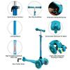 ChromeWheels Scooter for Kids, Deluxe 3 Wheel Scooter for Toddlers 4 Adjustable Height Glider with Kick Scooters, Lean to Steer with LED Flashing Light for Ages 3-6 Girls Boys, Aqua view 4