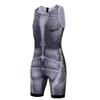 Triathlon Tri Suit Men's Race Cycling Skinsuit Gel Pad Outdoor Jumpsuit Grey XXXL view 1