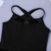 Agoky Kids Girls Ballet Latin Dance Dress Gymnastics Leotard Ballerina Tutu Dress Costume Black Irregular Hem 7-8 view 3