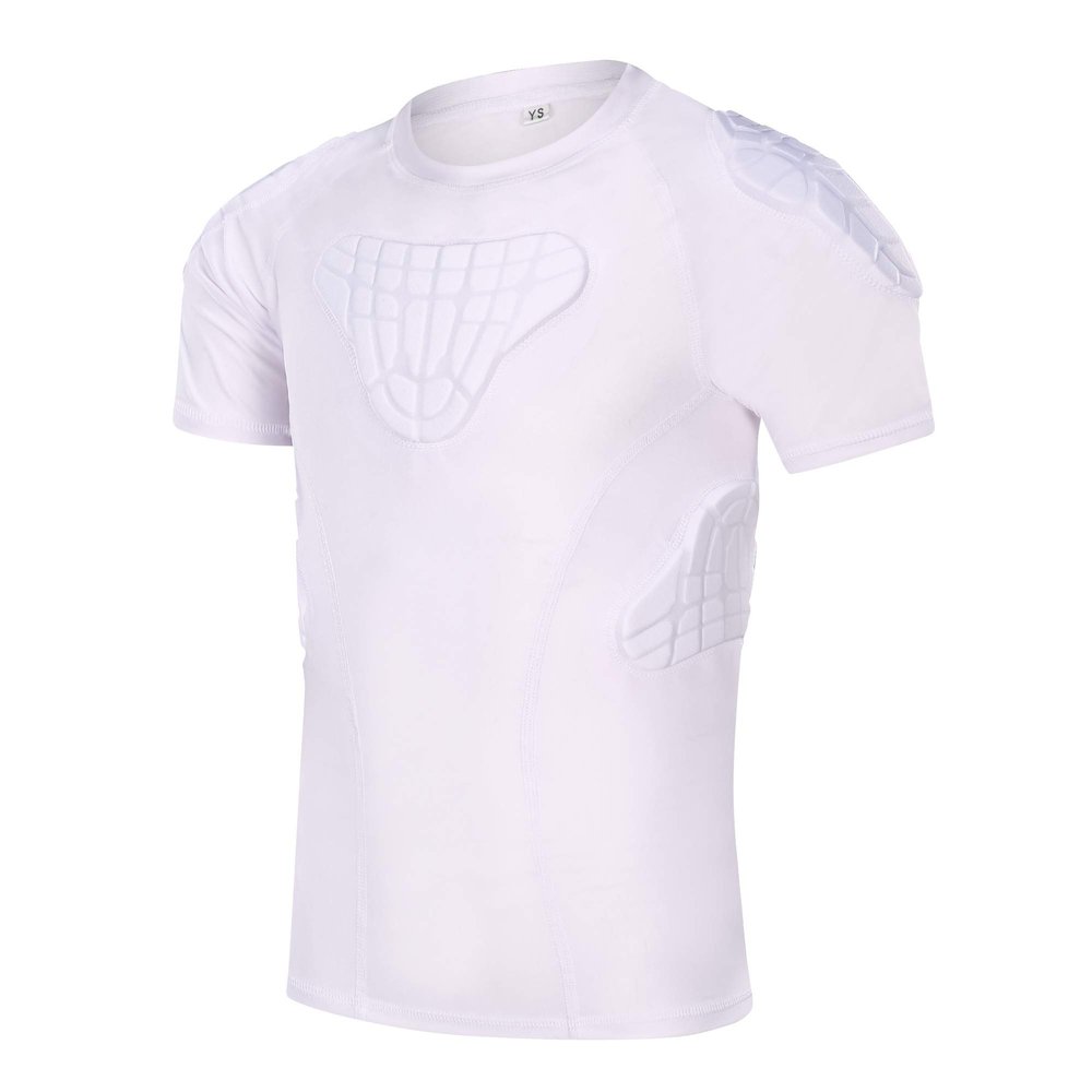 DGXINJUN Youth Padded Shirt Boys Football Rib Protector for Kids Girls Softball Baseball Padded Compression Shirt Sport Shirt Chest Sternum Protective Heart Guard Shirt