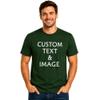 Custom T Shirts for Men Women Personalized Photo Text Logo Unisex Cotton Tee Design Your Own Front Back Print Adult Shirt Forest Green view 1
