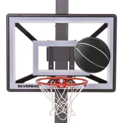 Silverback Junior Youth 33" Basketball Hoop with Lock n Rock Mounting Technology Mounts to Round and Vertical Poles, Black (B8410W)