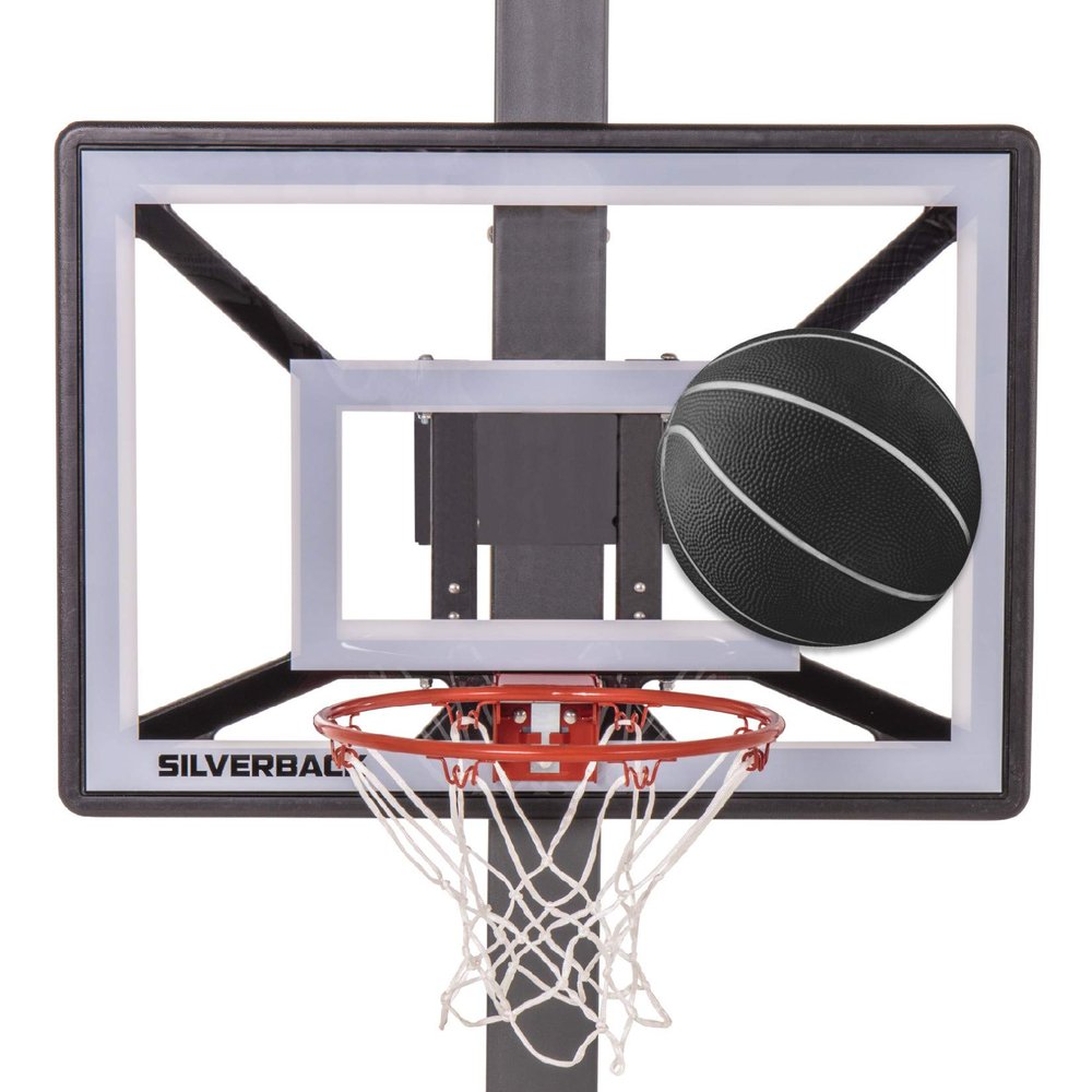 Silverback Junior Youth 33" Basketball Hoop with Lock n Rock Mounting Technology Mounts to Round and Vertical Poles, Black (B8410W)