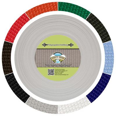 Country Brook Design - 3/4 Inch Silver Polypro Webbing, 100 Yards