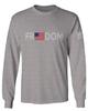 0160. Freedom Military Patriotic Proud American Flag Armour US USA Men's Long Sleeve t Shirt (Light Gray 2X Large) view 1
