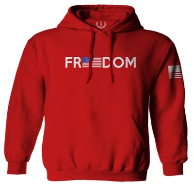 0160. Freedom Military Patriotic Proud American Flag Armour US USA Sweatshirt Pullover Hoodie (RED, Medium)