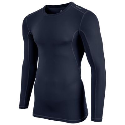 Champro Mens Long Sleeve Compression Shirt - Polyester Spandex, Navy, Large US
