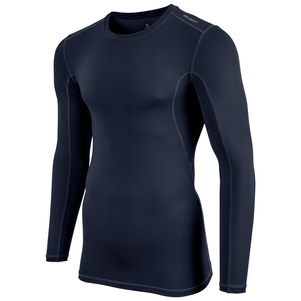 Champro Mens Long Sleeve Compression Shirt - Polyester Spandex, Navy, Large US