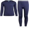 ONLY BOYS Thermal Underwear Set - 2 Piece Brushed Fleece Thermal Top and Long Johns for Boys, Size Toddler/4T, Navy view 1