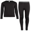 Rene Rofe Girls Thermal Set - 2 Piece Fleece Lined Breathable Top and Long Johns - Thermal Underwear for Girls, Size 7-8, Black view 1