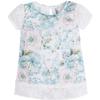 Mayoral Chic Little Girls 2T-9 Floral Print Lace-Sleeve Blouse Shirt/Top, Jade,3 view 1