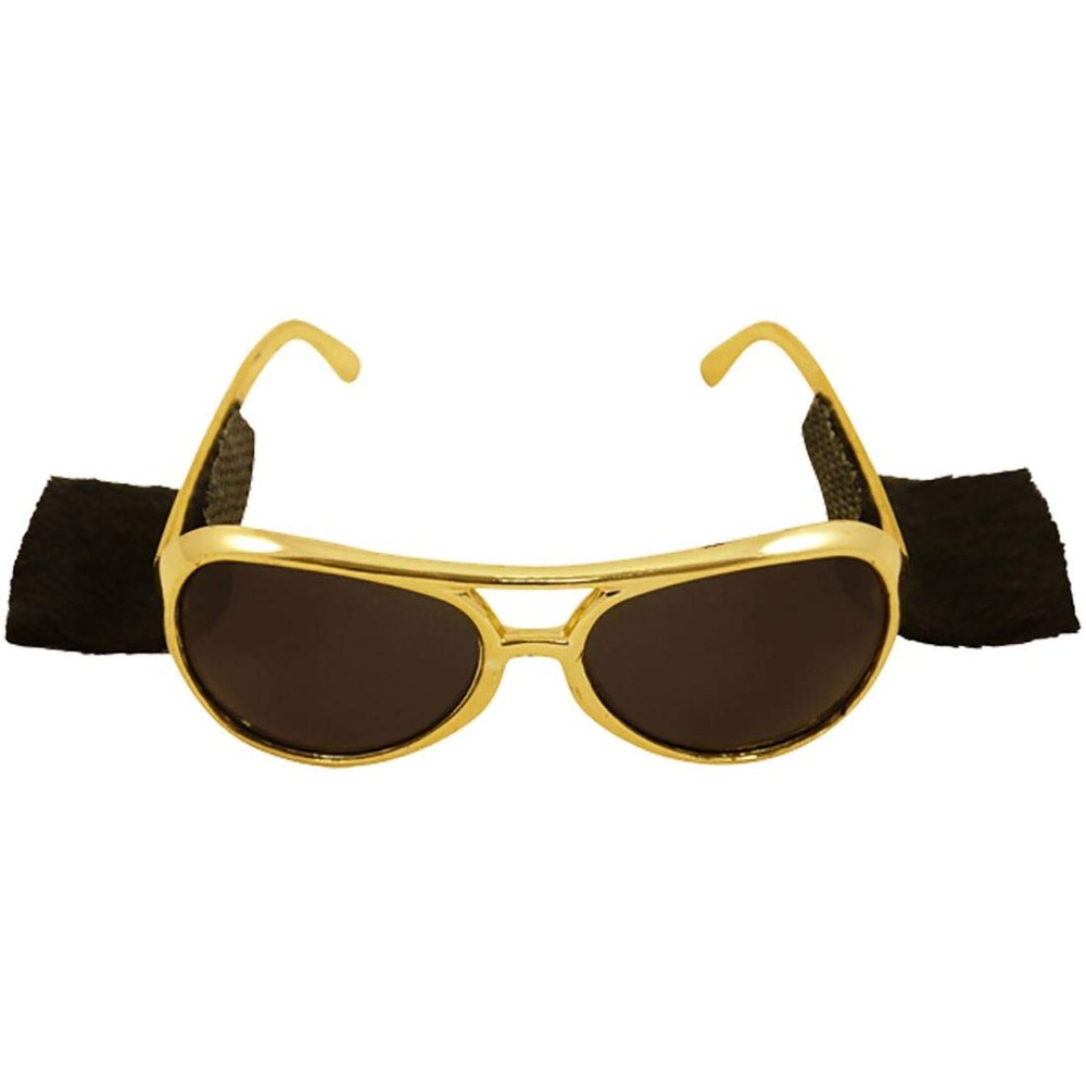 Adults Pride Nerd Cosplay Glasses Mens Hen Night Sunglasses Party Accessory Rock N Roll Gold Glasses One Size Fits Most