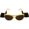 Adults Pride Nerd Cosplay Glasses Mens Hen Night Sunglasses Party Accessory Rock N Roll Gold Glasses One Size Fits Most view 1
