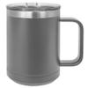 Clear Water Home Goods - (Bulk Pack of 12-15 oz Double Wall Coffee Mug with Lid and Handle, Double Insulated Stainless Steel Travel Tumbler Cup - Powder Coated - Dark Gray view 2