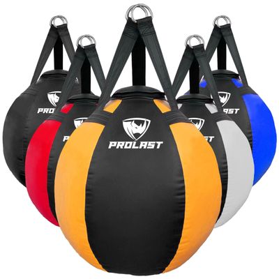 PROLAST Wrecking Ball Heavy Punching Bag for Adults, Hook and Uppercut, Body Snatcher, Boxing, MMA, Muay Thai Training Equipment, Unfilled, 65 lbs, Rhino Yellow