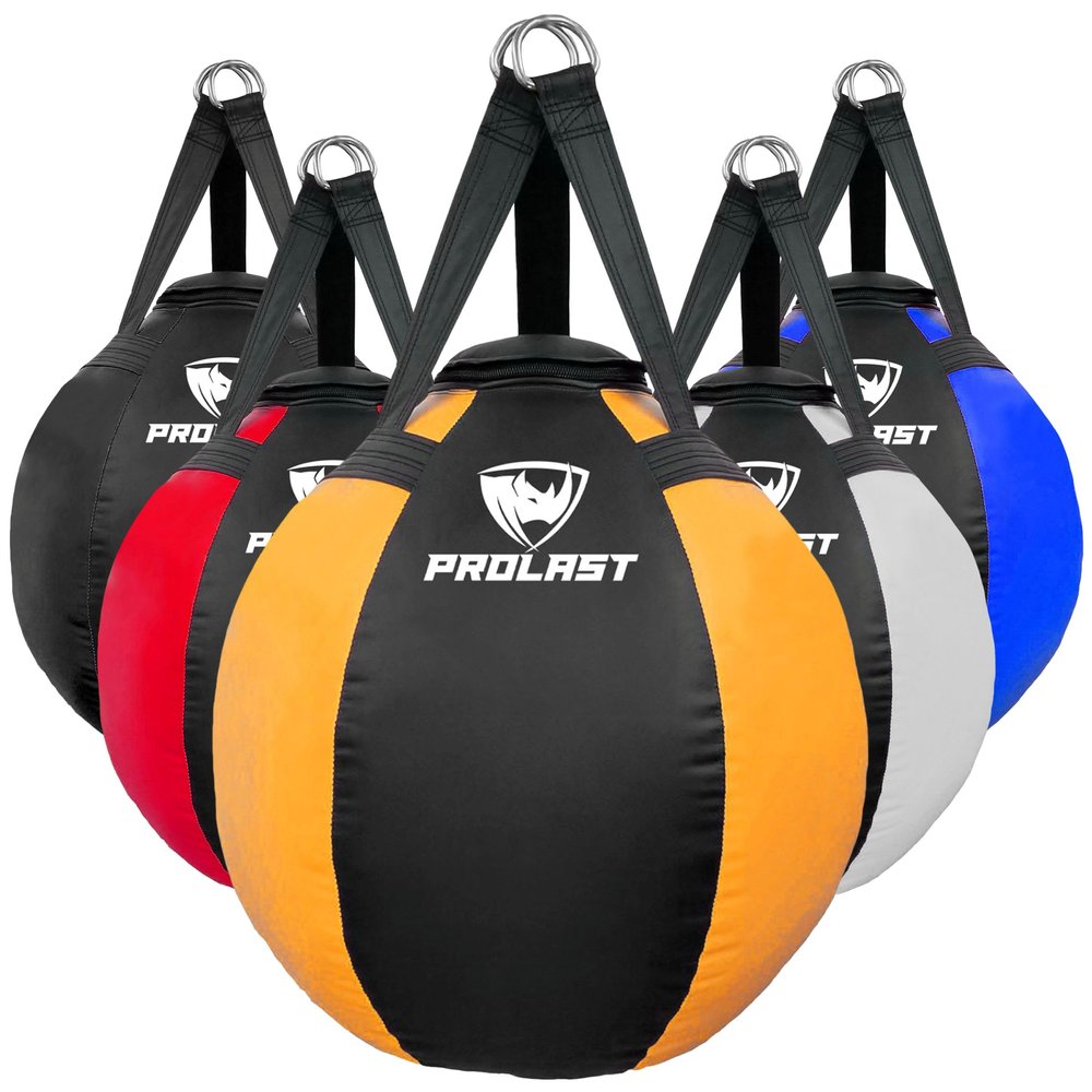 PROLAST Wrecking Ball Heavy Punching Bag for Adults, Hook and Uppercut, Body Snatcher, Boxing, MMA, Muay Thai Training Equipment, Unfilled, 65 lbs, Rhino Yellow