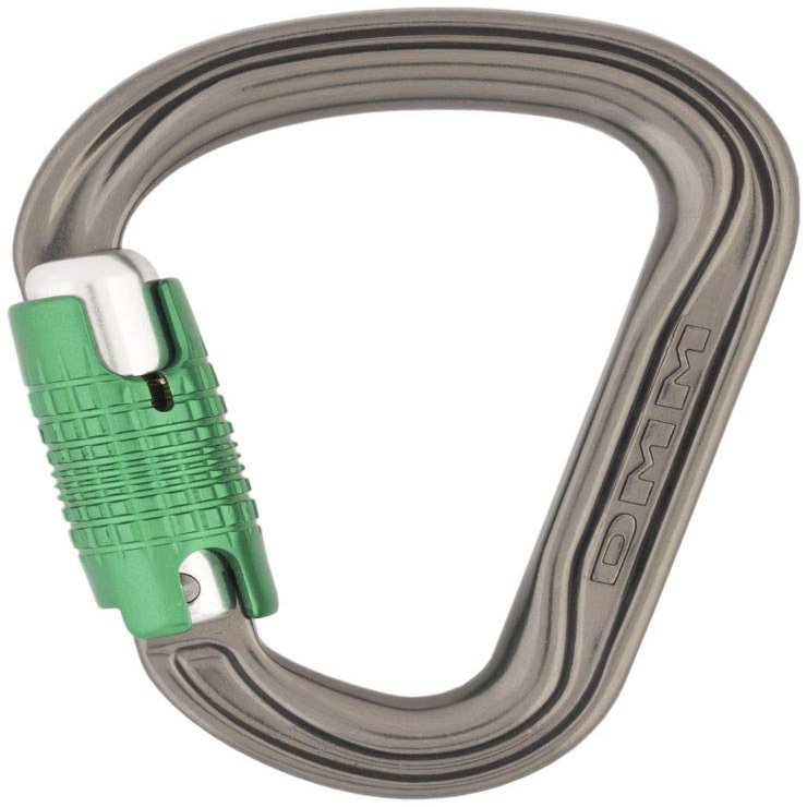 DMM Phantom HMS Locking Carabiner - Titanium/Green Locksafe