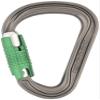 DMM Phantom HMS Locking Carabiner - Titanium/Green Locksafe view 1