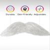 Grey/White Mustache Costume - Walrus Style Fake Mustache - Self Adhesive Mustache view 2