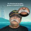 Grey/White Mustache Costume - Walrus Style Fake Mustache - Self Adhesive Mustache view 3