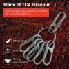 MecArmy CH6 Titanium Carabiner Keychain Clip, EDC Small Backpack Clip Heavy Duty Key Clips Quick Release Key Chain for Keys Outdoors view 2