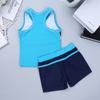 easyforever Girls Kids Tankini Sleeveless Swim Tops with Bottoms Set Gym Workout Swimsuit Swimwear Blue 6 view 4