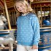 BOBOYOYO Girls Sweaters Cotton Kids Heart Sweater Valentine Holiday Pullover Teen Clothes Crew Neck Knit Top Long Sleeve Light Blue view 3