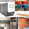 Yisunnan Kayak Storage Utility Rack, Heavy Duty Garage Hangers, Wall Mount or Dock Hanging Hooks for Canoe,Paddle Board,Surfboard,Snow Board,Ladder view 3