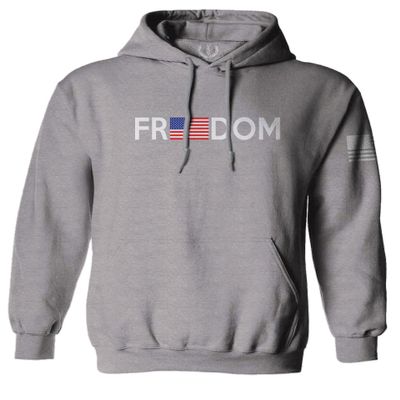 0160. Freedom Military Patriotic Proud American Flag Armour US USA Sweatshirt Pullover Hoodie (Light Gray, X-Large)
