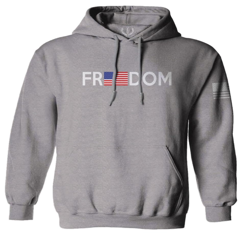 0160. Freedom Military Patriotic Proud American Flag Armour US USA Sweatshirt Pullover Hoodie (Light Gray, X-Large)