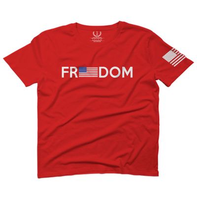 0160. Freedom Military Patriotic Proud American Flag Armour US USA for Men T Shirt (Red, 2X-Large)