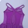 Agoky Kids Girls Ballet Latin Dance Dress Gymnastics Leotard Ballerina Tutu Dress Costume Purple Irregular Hem 13-14 view 4