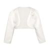 easyforever Kids Basic Long Sleeve Bolero Shrug Short Cardigan Flower Girls Pageant Wedding Party Dress Cover Up Jacket Ivory 7-8 view 1