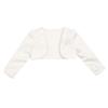 easyforever Kids Basic Long Sleeve Bolero Shrug Short Cardigan Flower Girls Pageant Wedding Party Dress Cover Up Jacket Ivory 7-8 view 3